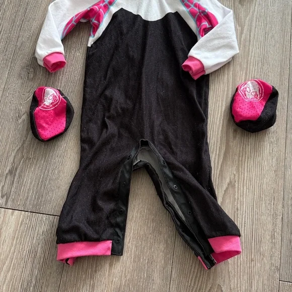Ghost Spider Gwen -Toddler costume with beanie and feet covers. - Picture 2 of 2